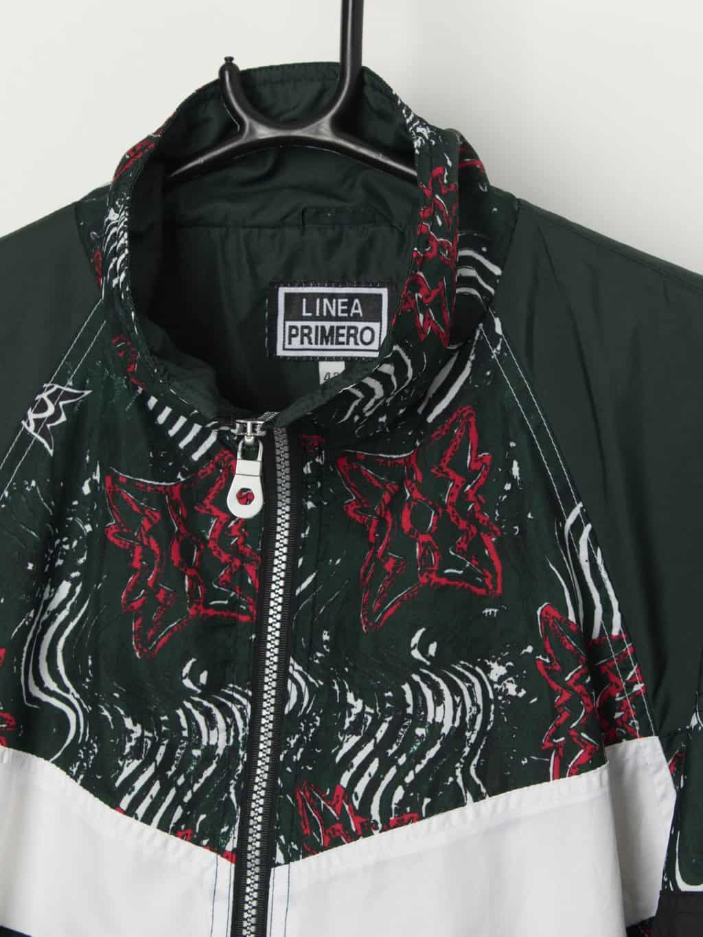 Vintage sports jacket in forest green, red and black - Large / XL - Image 2