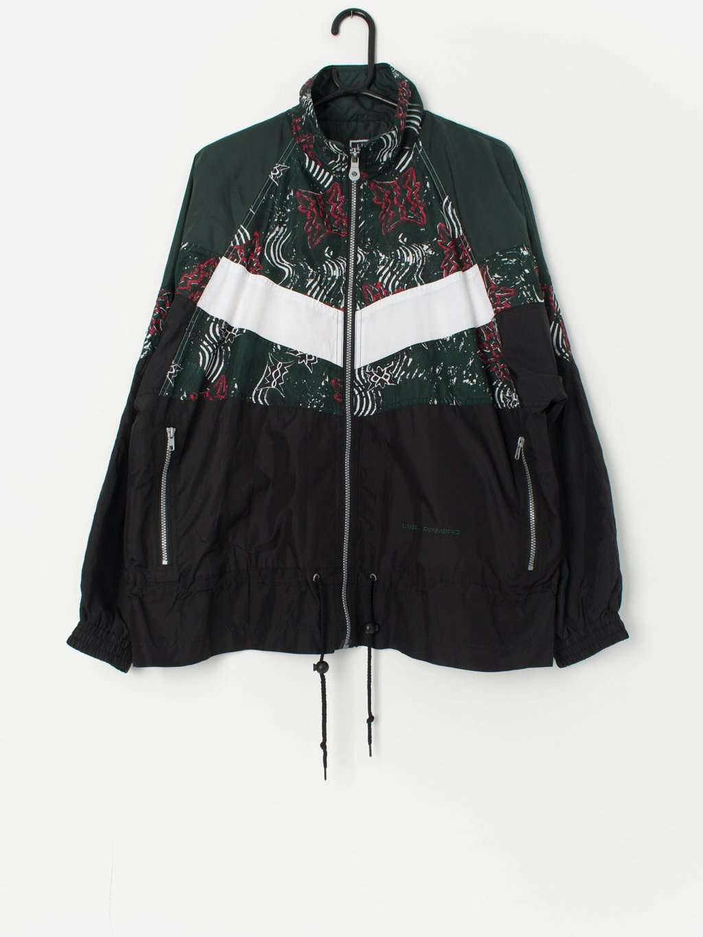 Vintage sports jacket in forest green, red and black - Large / XL