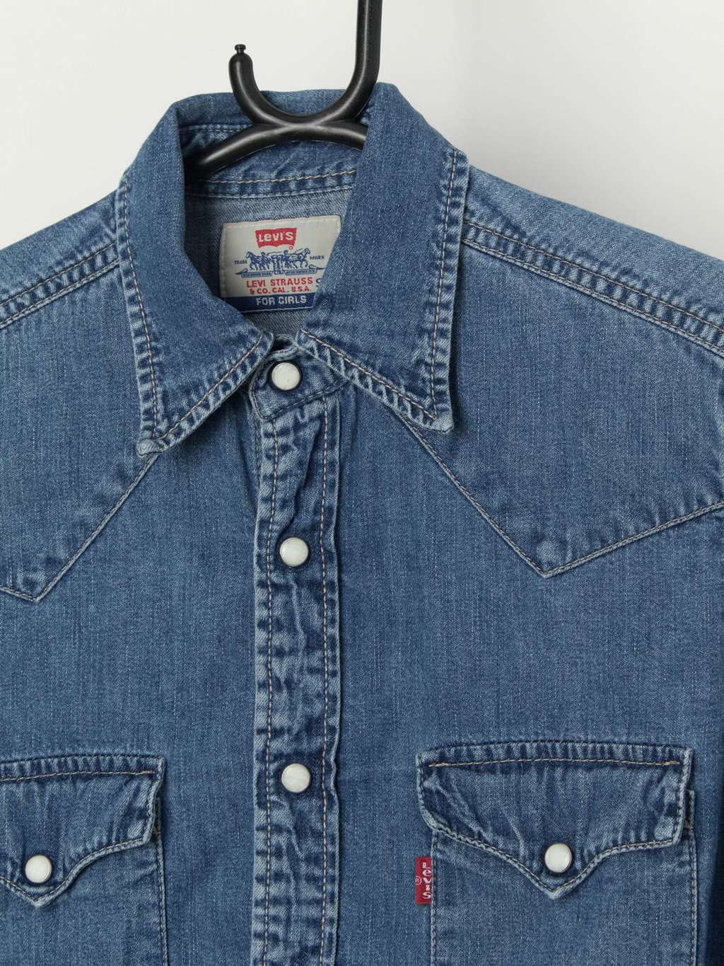 Vintage women's Levis denim shirt - XS / Small - Image 2