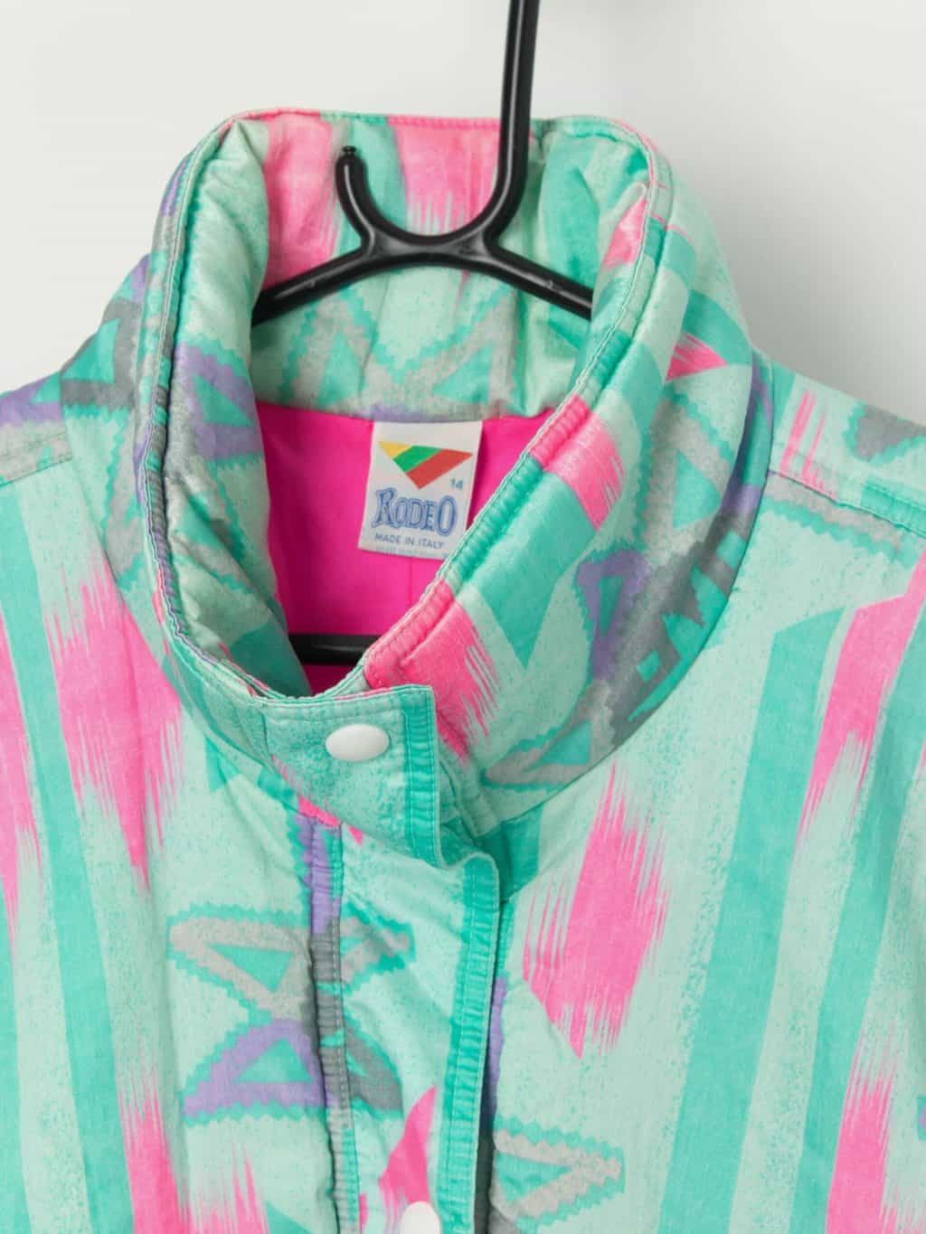 Vintage women's ski gilet in luminous green - Large - Image 2