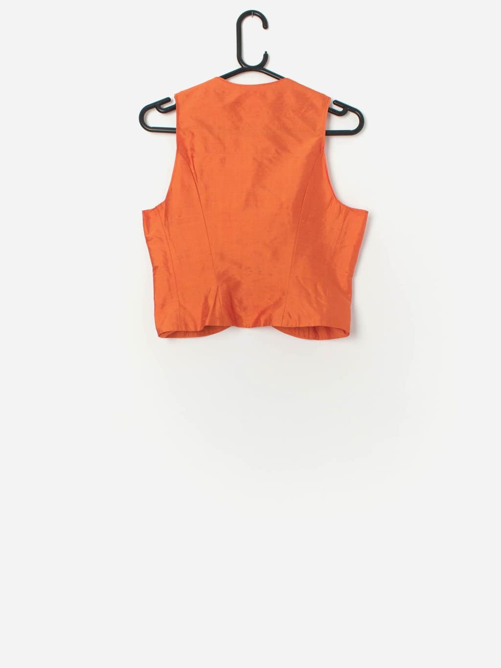 Vintage Y2K bright orange raw silk top - XS - Image 3