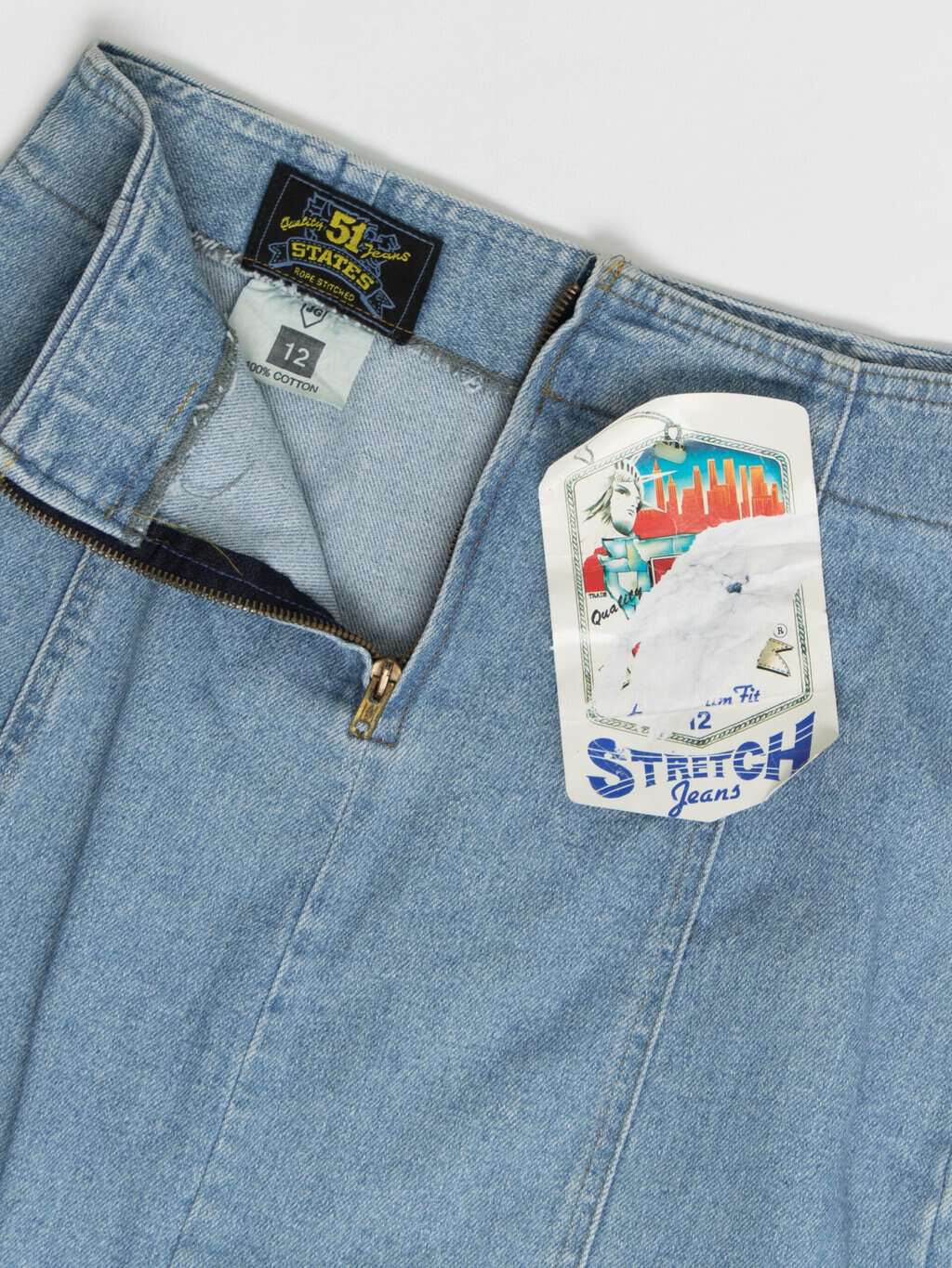 80s vintage denim skirt, deadstock - Small / Medium - Image 2