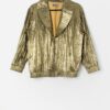 Lightweight gold foil vintage jacket on a translucent half-form with a white backdrop.