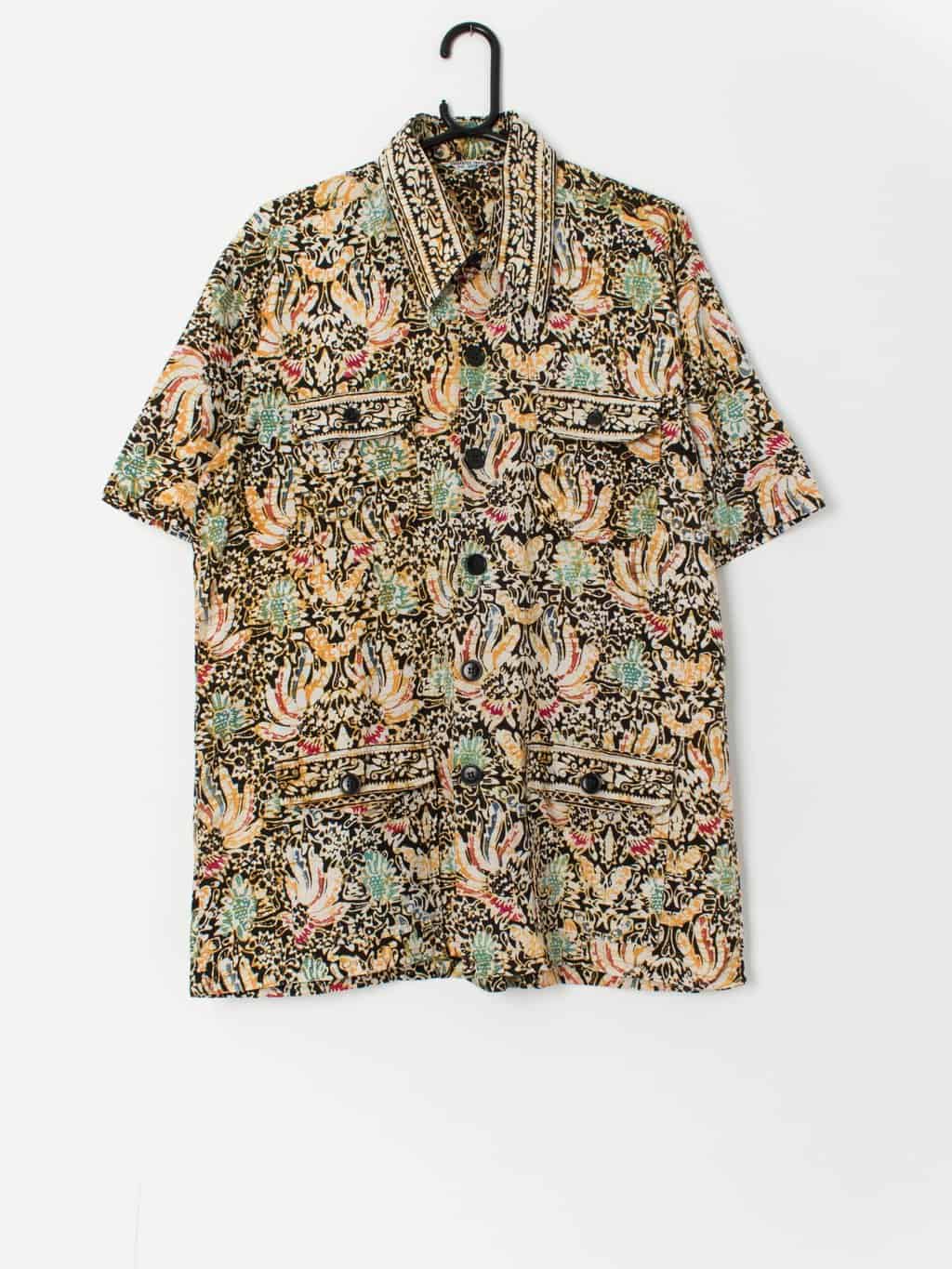 Rare 1970s vintage paisley print java batik shirt - Large