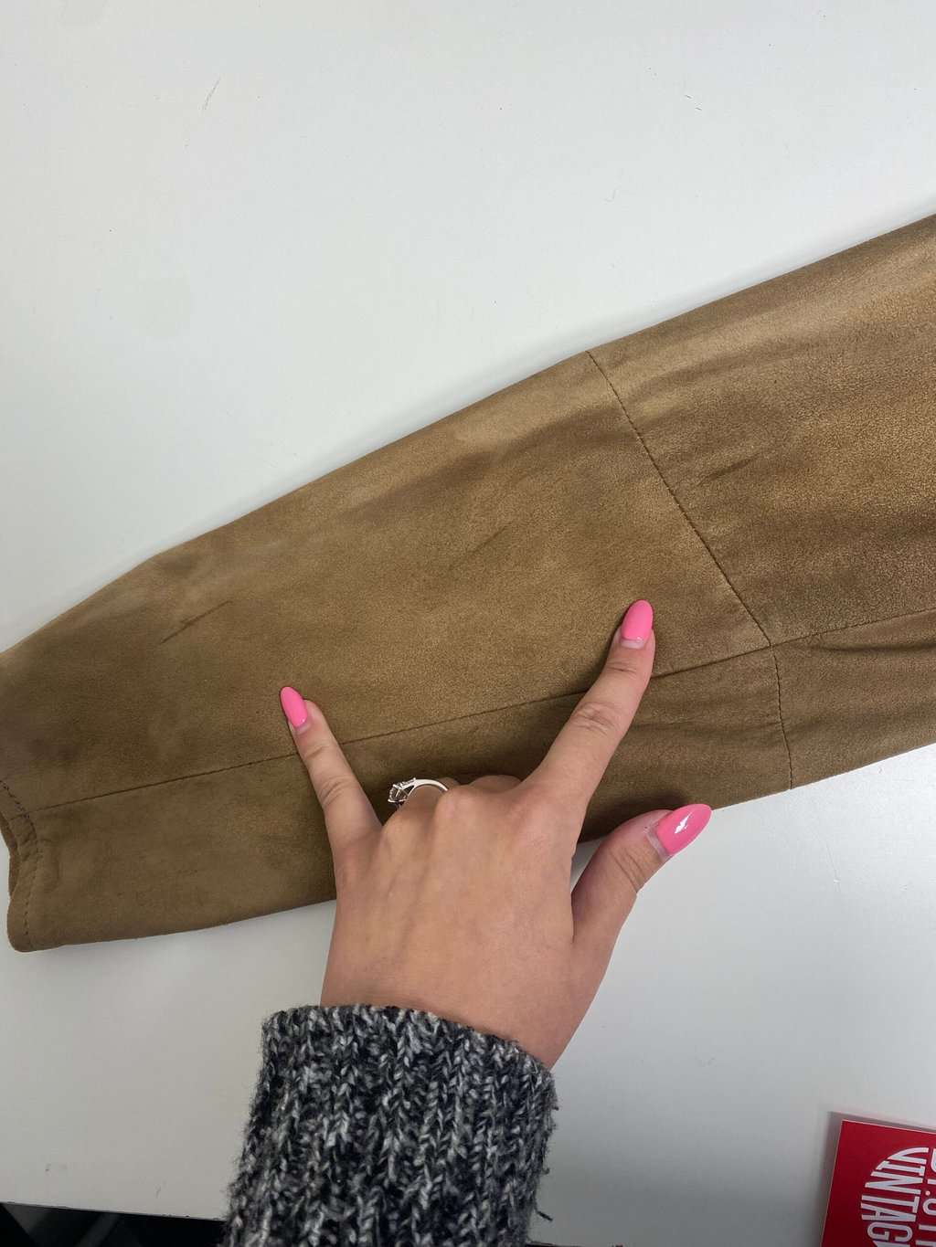 Rare 80s vintage suede blouse / overshirt - Medium / Large - Image 5