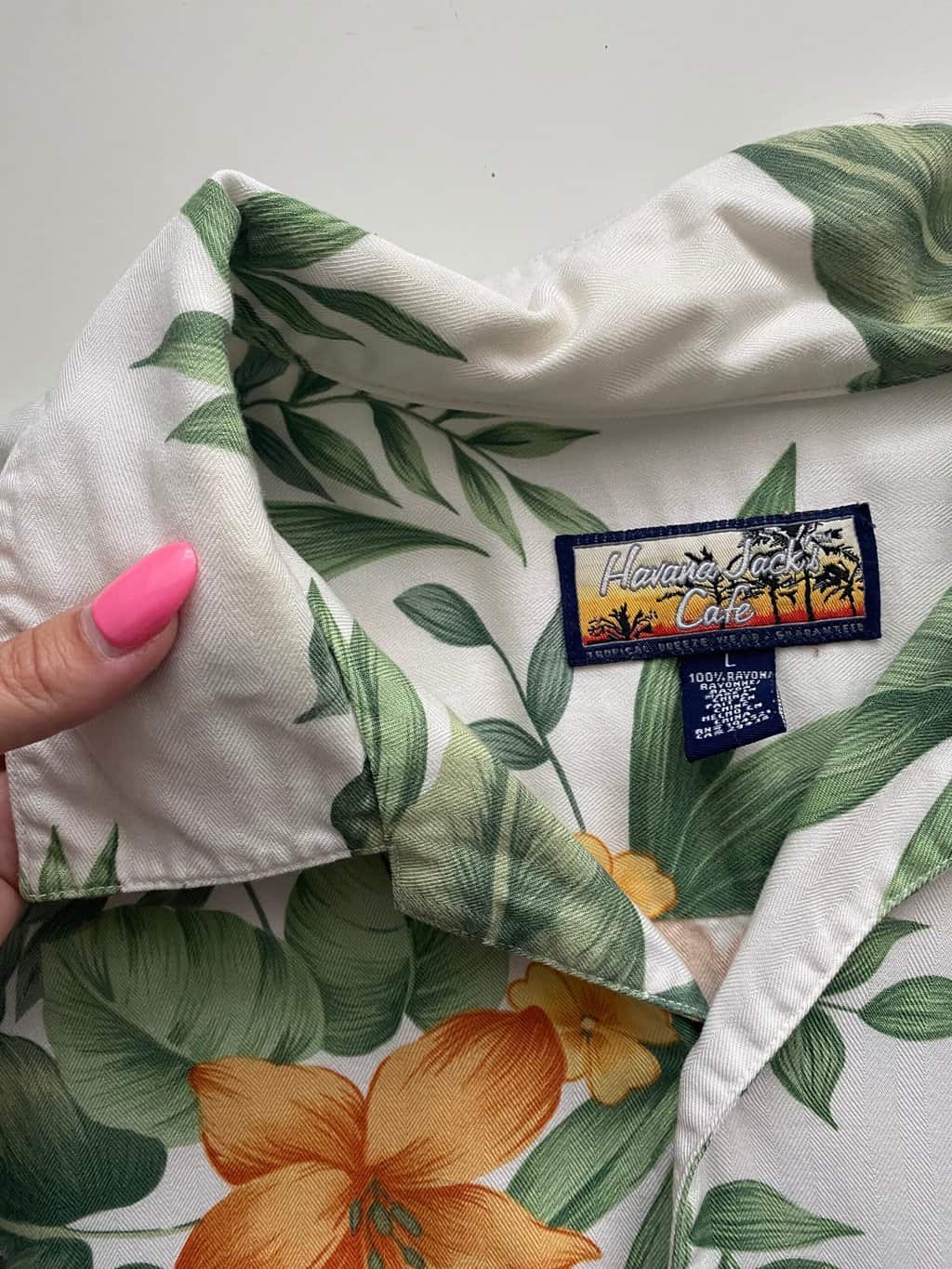 Tropical vintage shirt with hibiscus floral pattern - L - Image 5