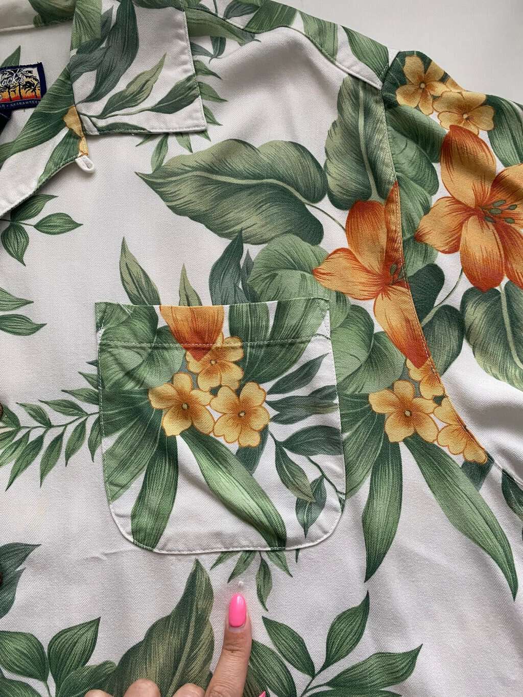 Tropical vintage shirt with hibiscus floral pattern - L - Image 6