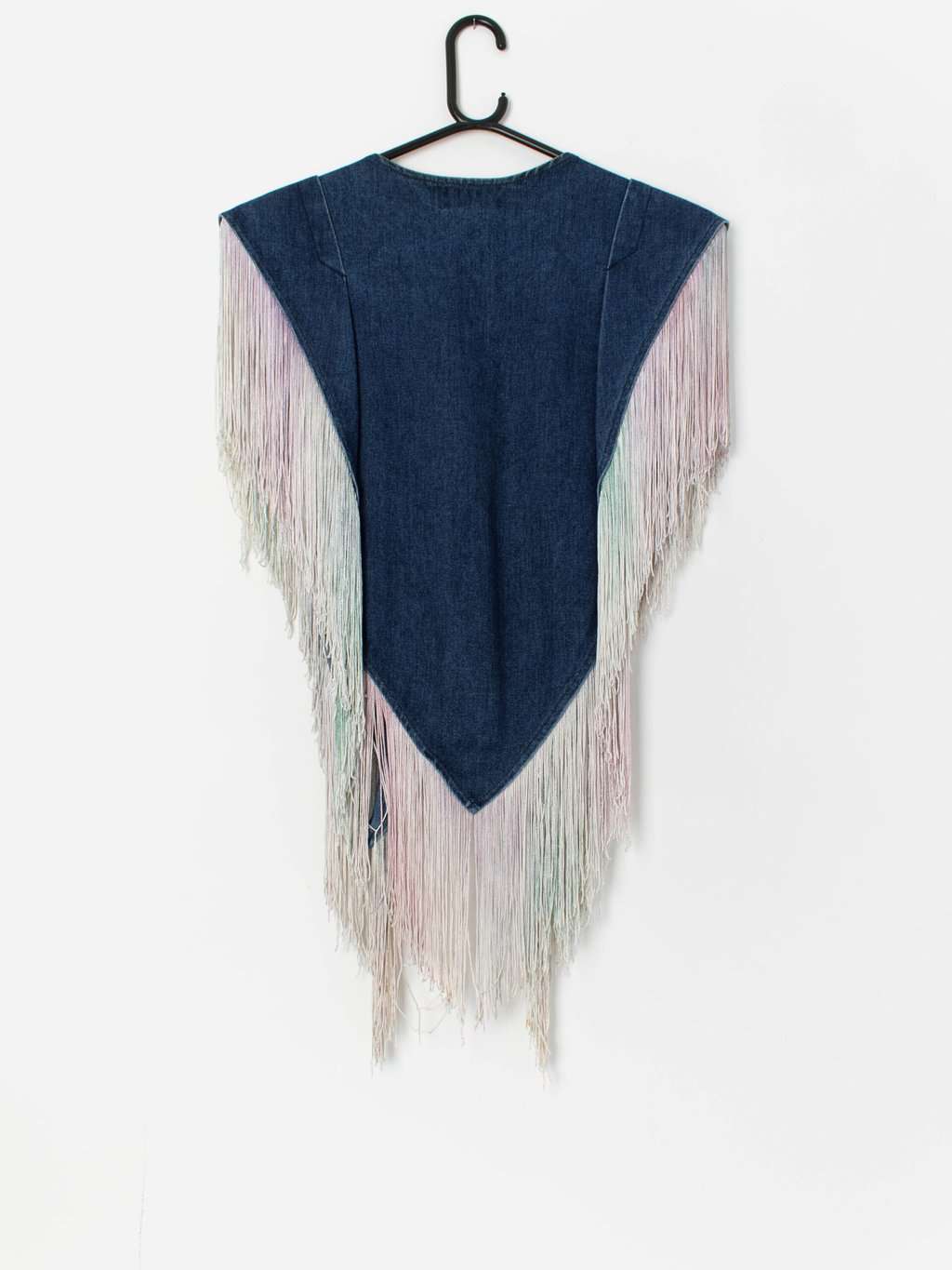 Vintage 1970s Wanted by Beads fringed western shawl - L - Image 3