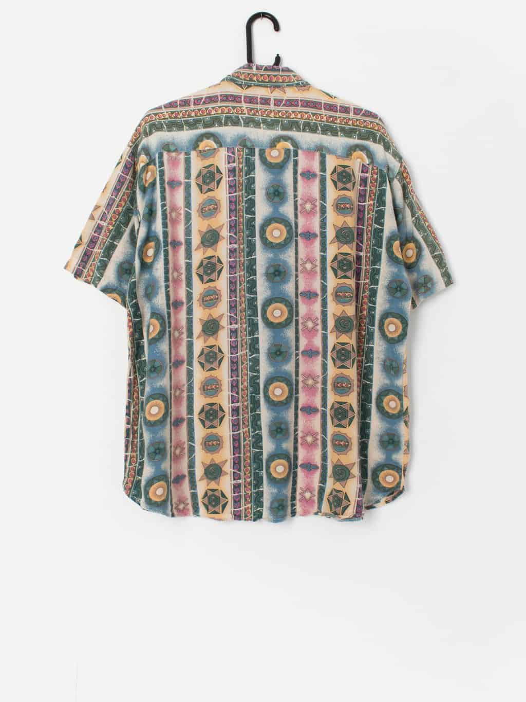 Vintage 80s geometric patterned shirt - Large - Image 3