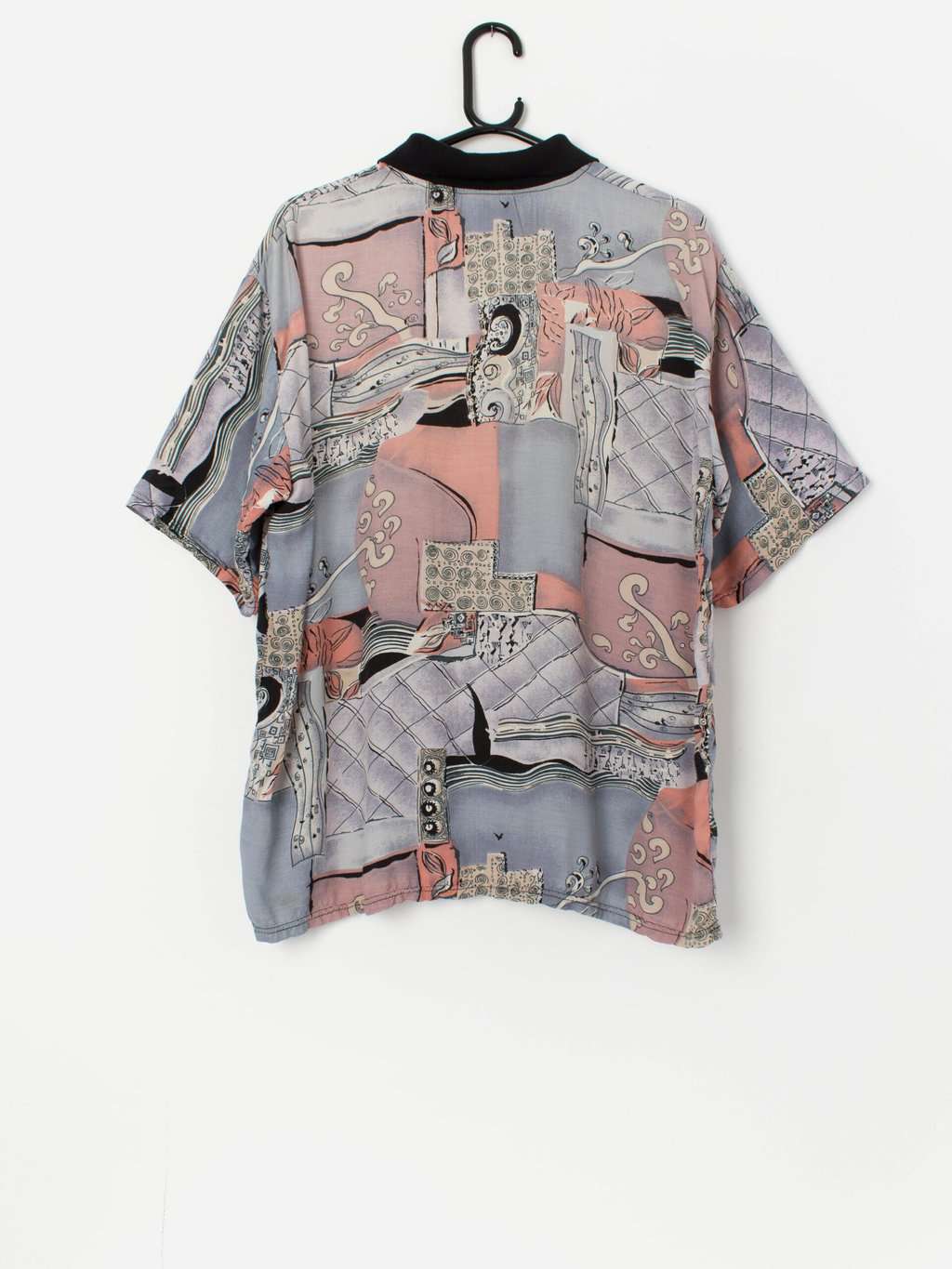 Vintage 90s abstract patterned polo shirt - Medium / Large - Image 3