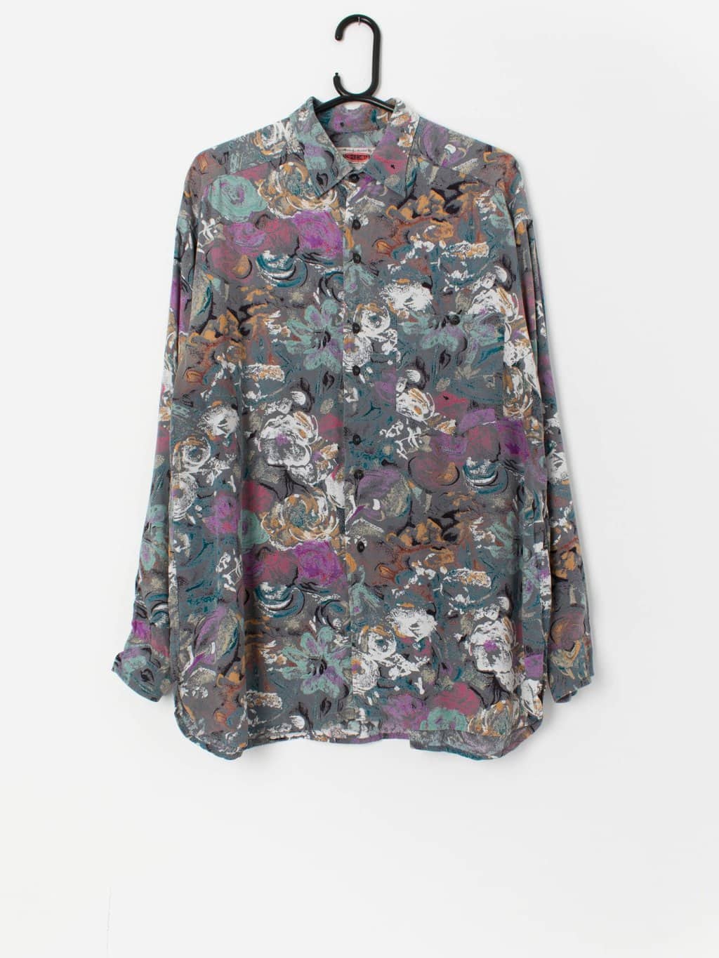 Vintage 90s abstract shirt with long sleeves - XL