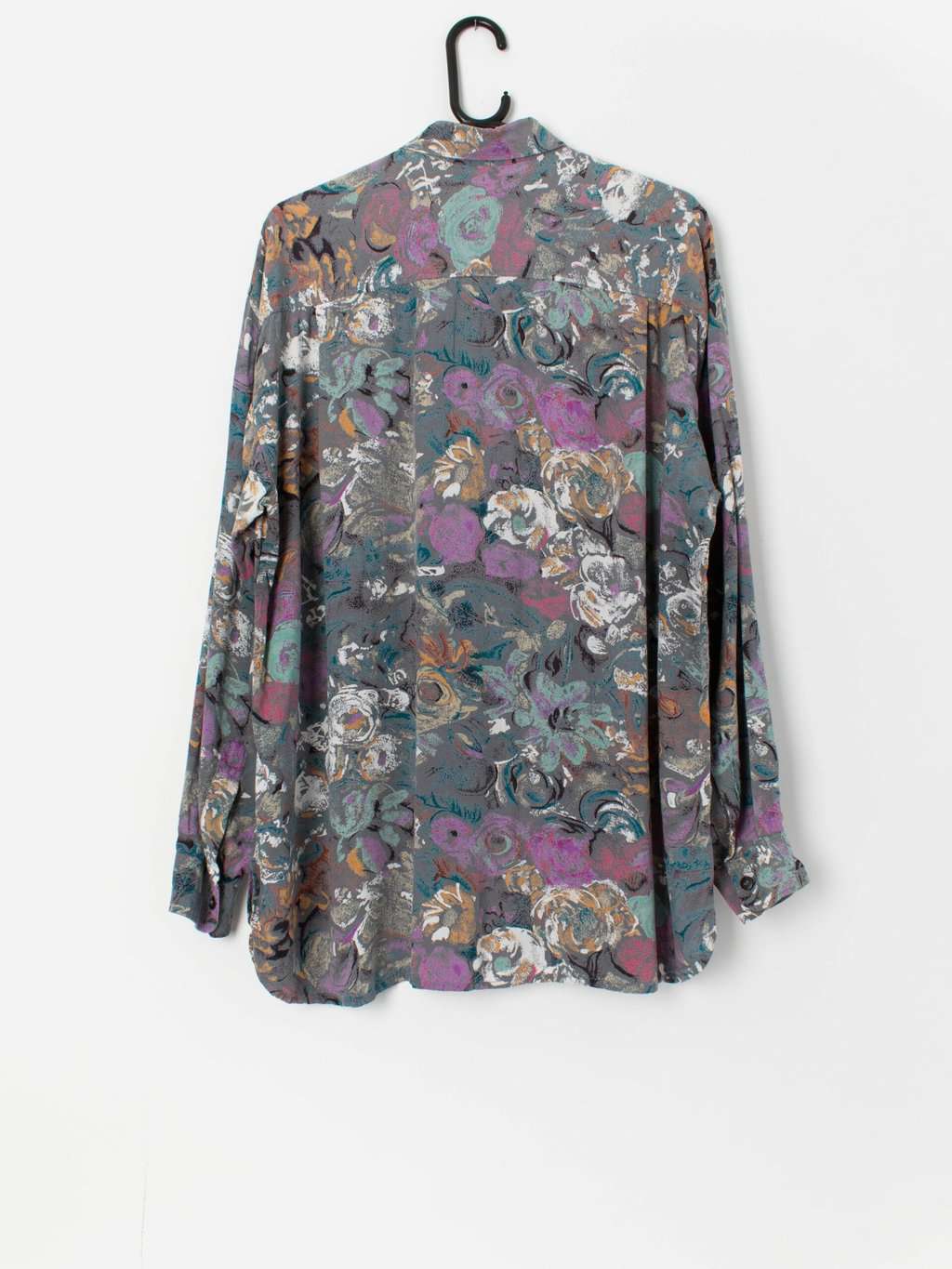 Vintage 90s abstract shirt with long sleeves - XL - Image 3