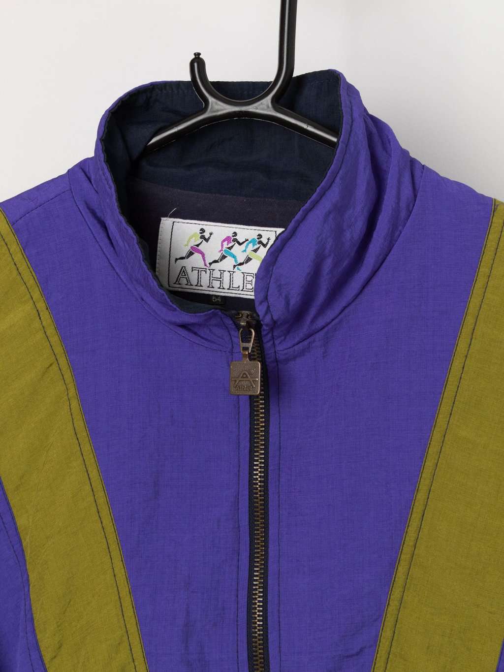 Vintage 90s shell jacket in purple and olive green - Large / XL - Image 2