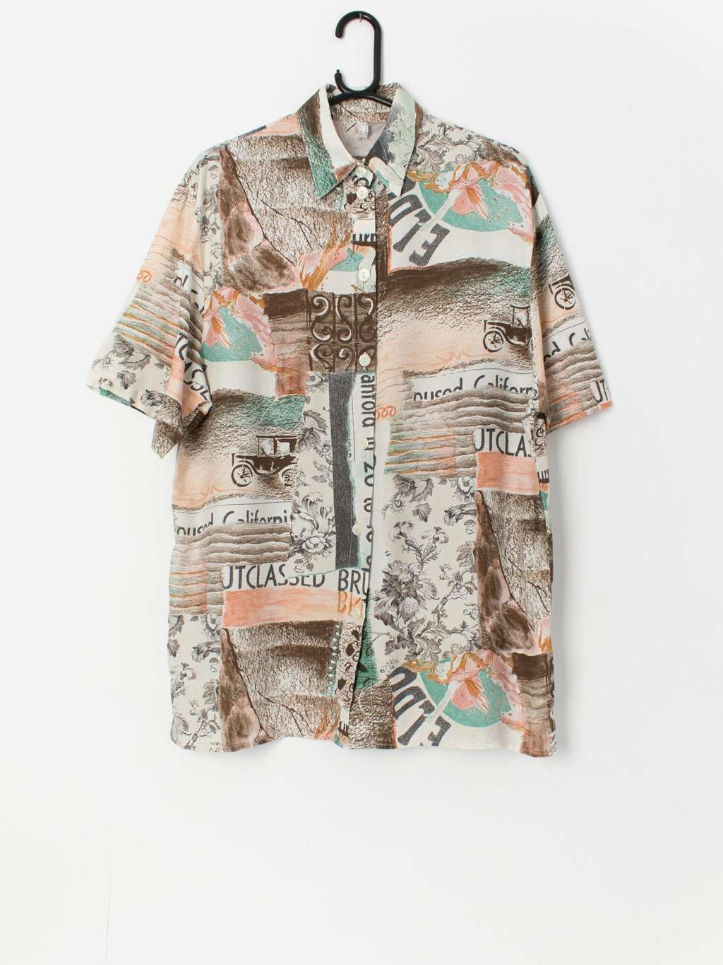 Vintage art nouveau blouse with floral print - M / L