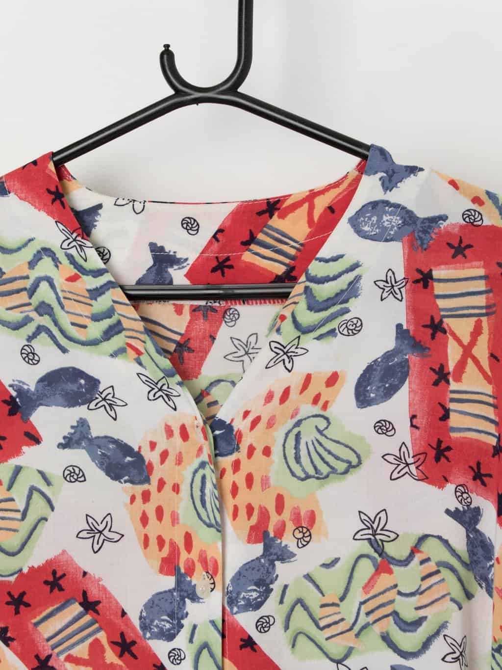 Vintage beach themed oversized shirt - Large / XL - Image 2