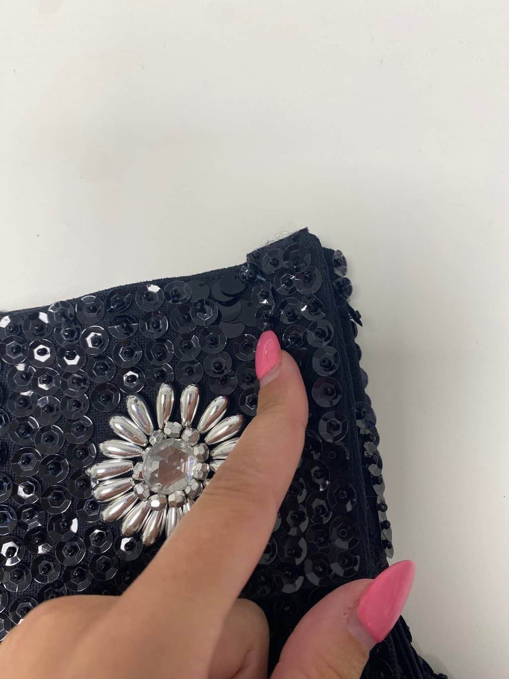 Vintage black sequin festival skirt / cover up - Small - Image 6