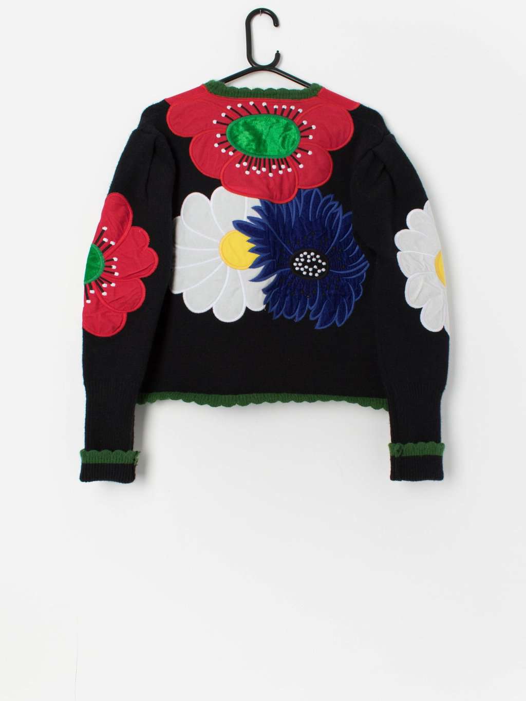 Vintage bold appliqué floral cardigan - Medium / Large - Image 3