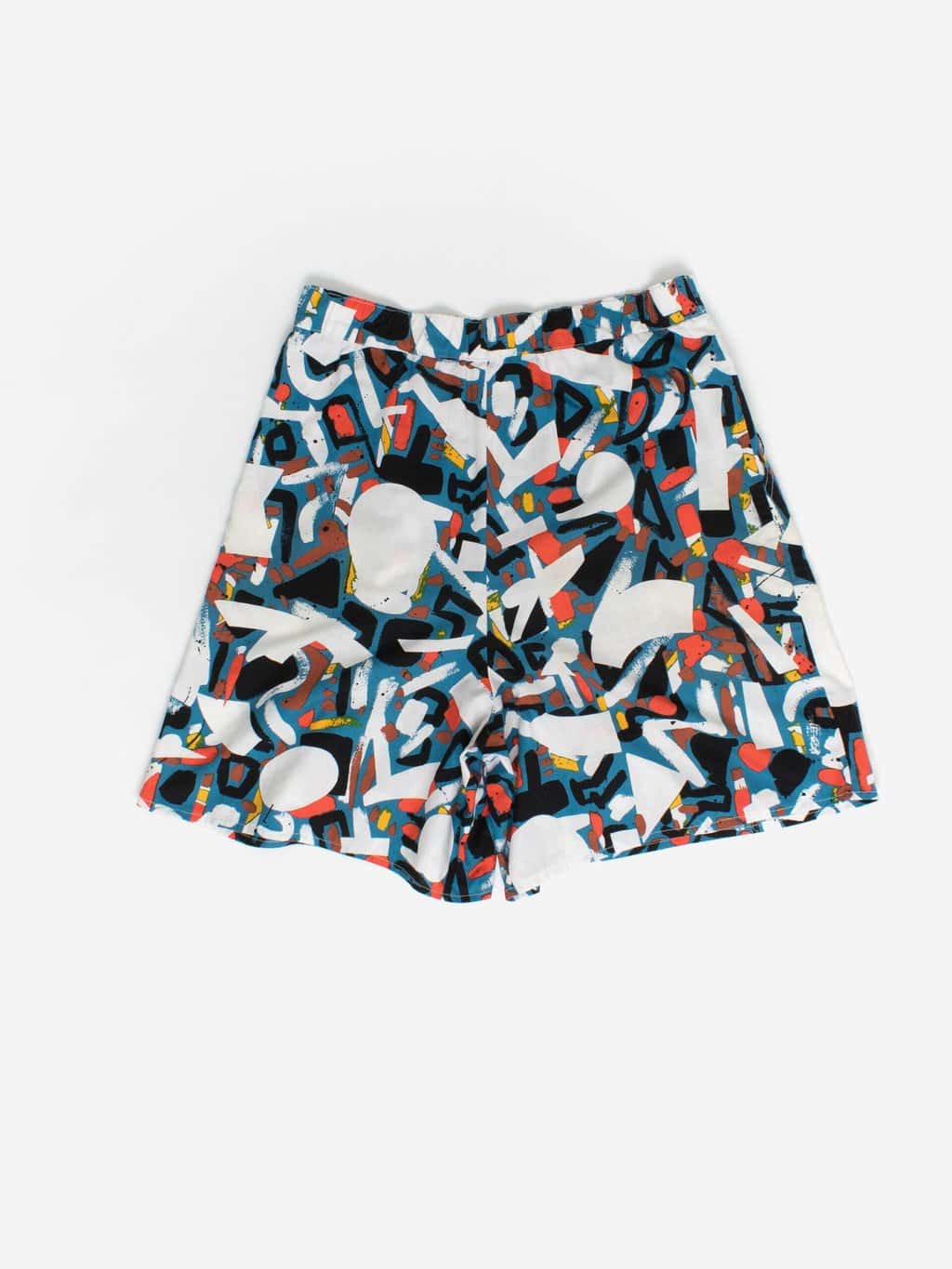Vintage culotte shorts with bright geometric pattern - Small / Medium - Image 3
