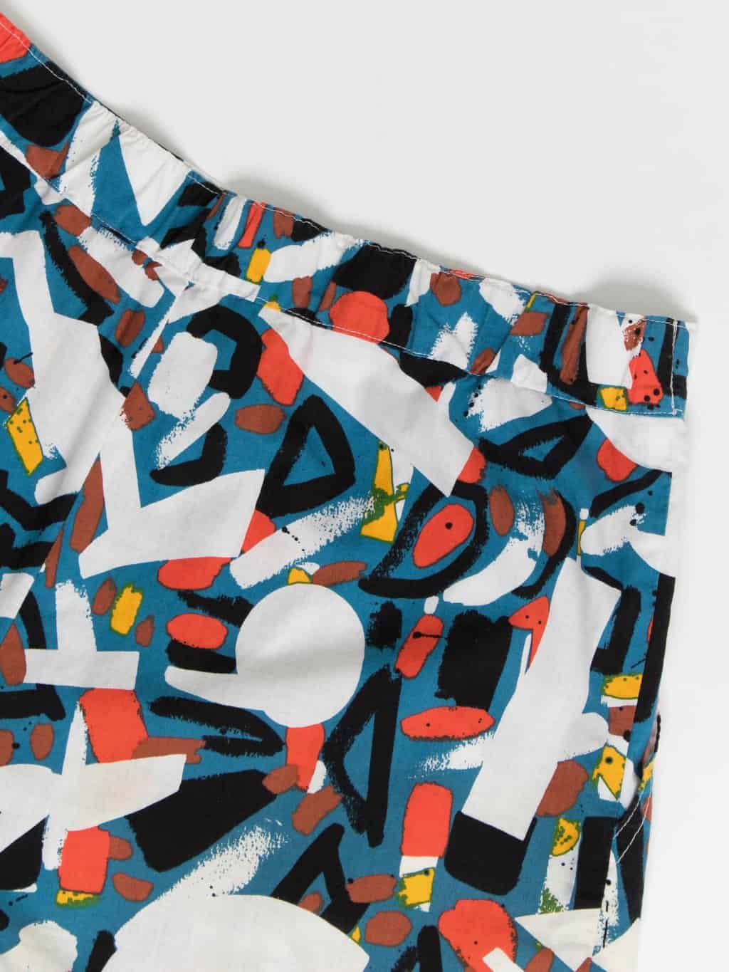 Vintage culotte shorts with bright geometric pattern - Small / Medium - Image 4