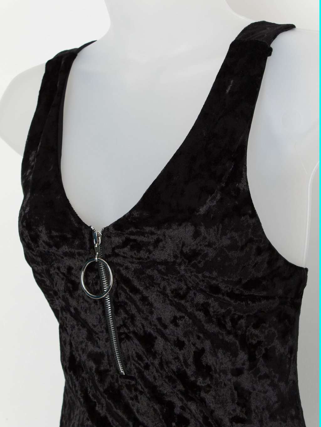 Vintage handmade velvet bodysuit with ring pull zip - XS - Image 2