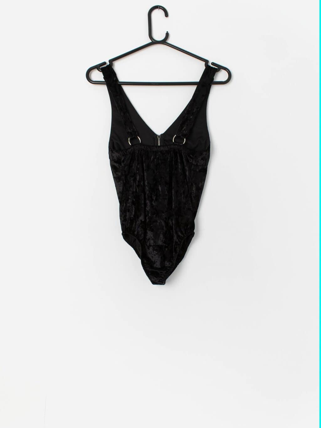 Vintage handmade velvet bodysuit with ring pull zip - XS - Image 3