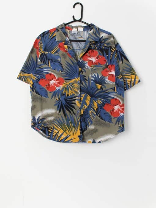 Vintage Hawaiian blouse in red and blue - Large / XL