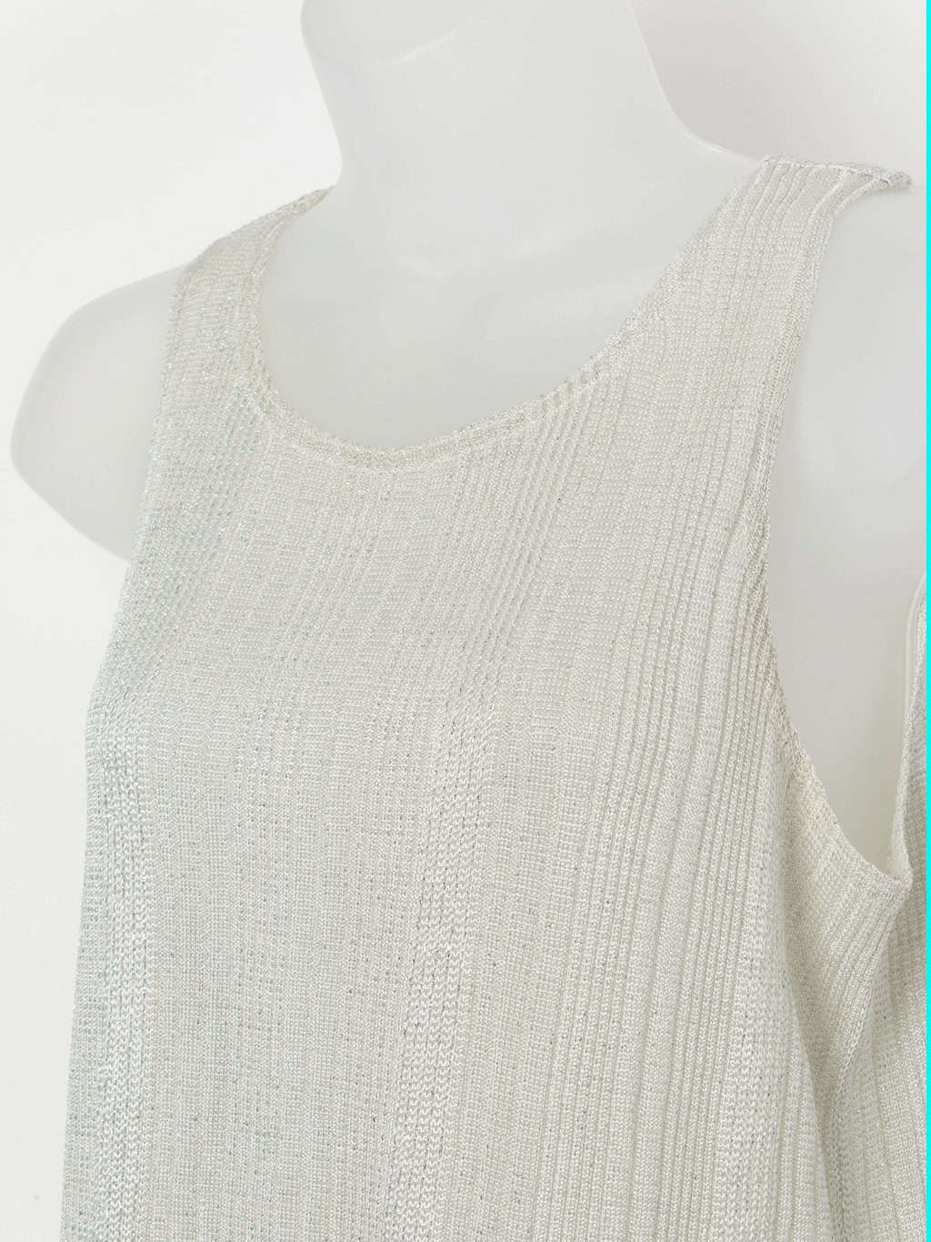 Vintage lurex knitted tank top by Joseph Ribkoff - Small - Image 2