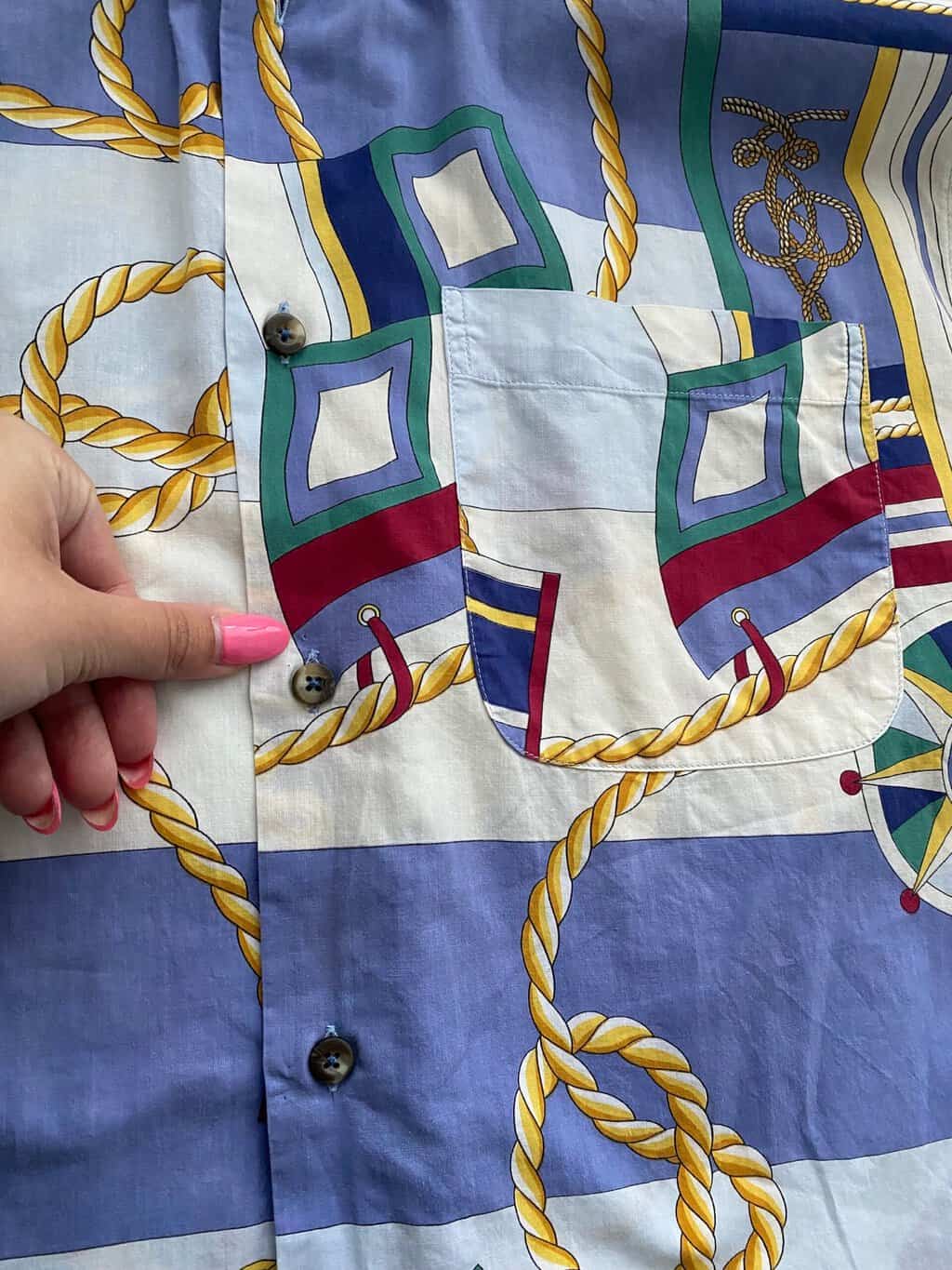 Vintage nautical / regal rope print shirt - Large - Image 5