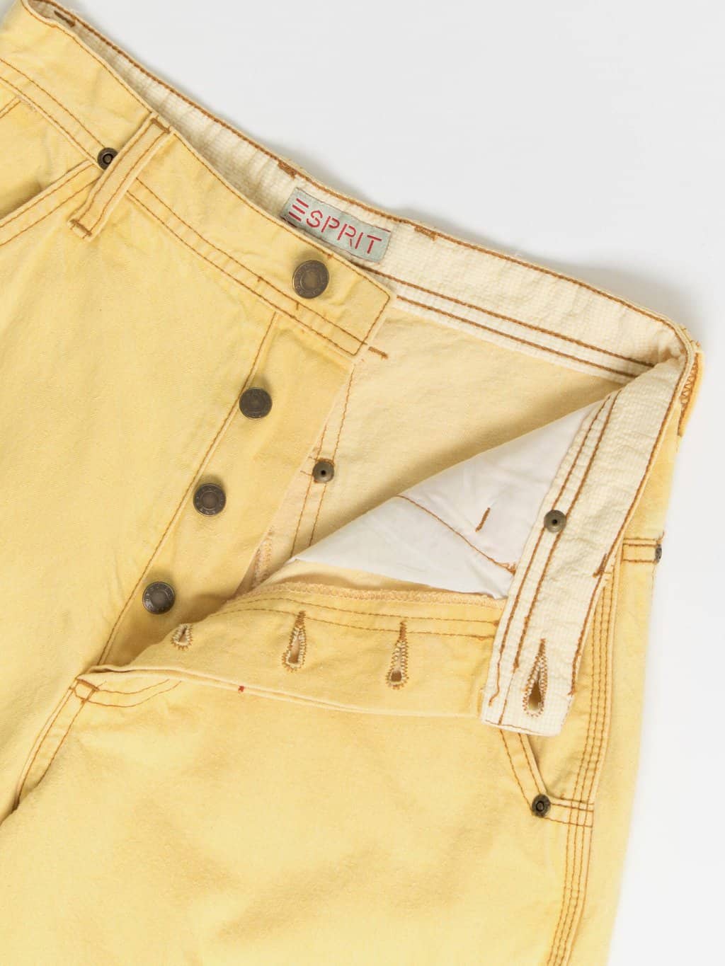 Vintage pale yellow denim shorts - Small - Image 2