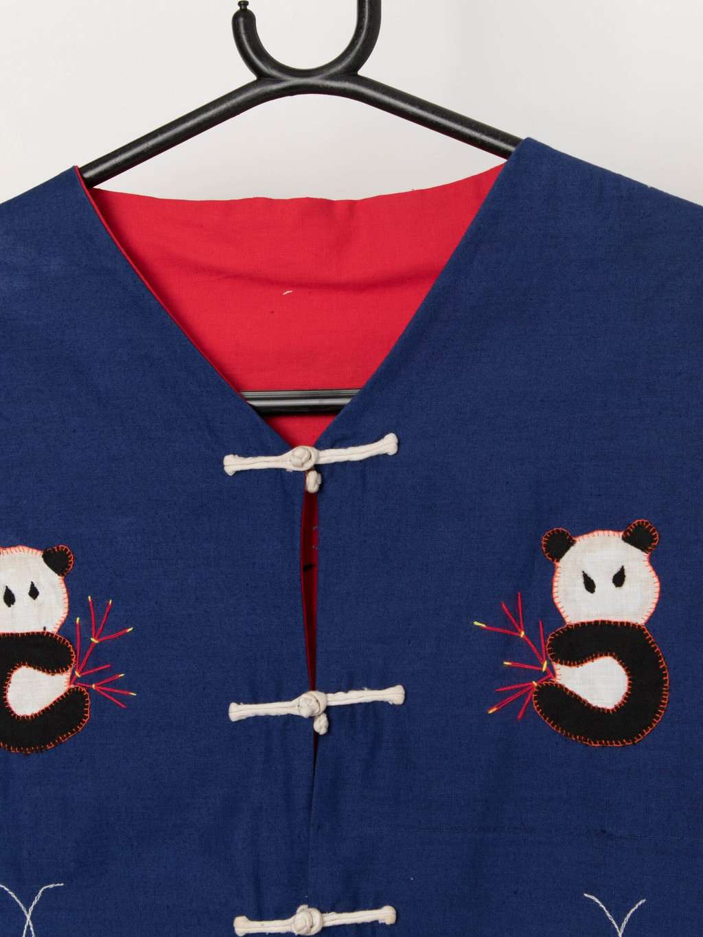 Vintage panda reversible vest / waistcoat - Medium - Image 2