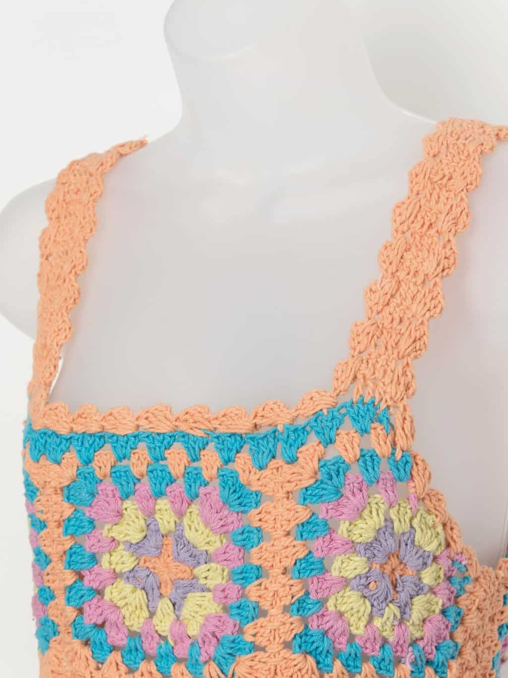 Vintage pastel crochet vest top - Small - Image 2