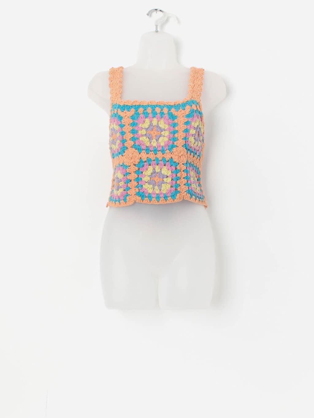 Vintage pastel crochet vest top - Small