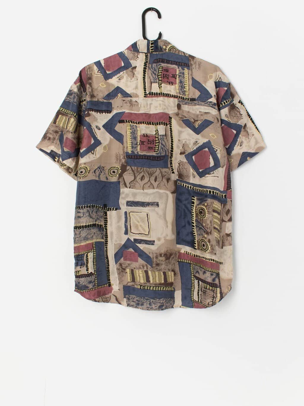 Vintage patterned silk shirt - Medium - Image 3