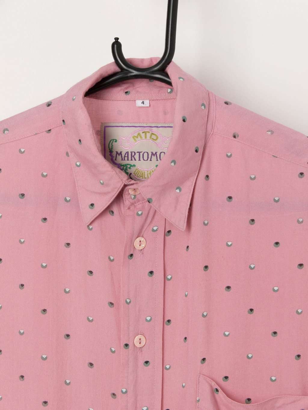 Vintage pink circle print shirt - Large - Image 2