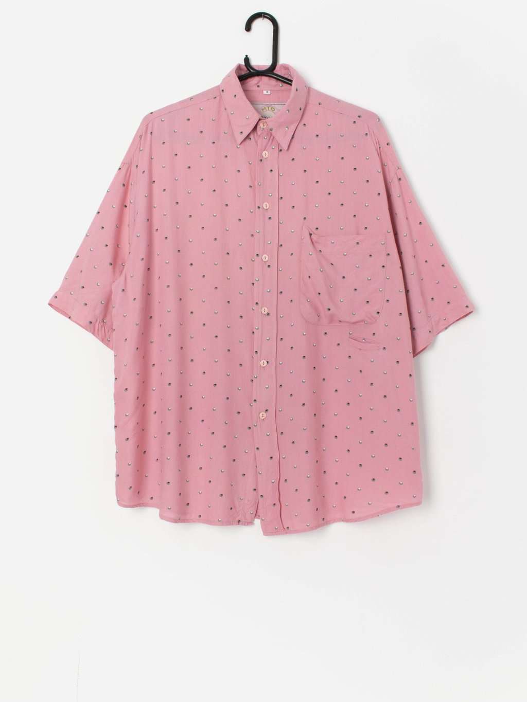 Vintage pink circle print shirt - Large
