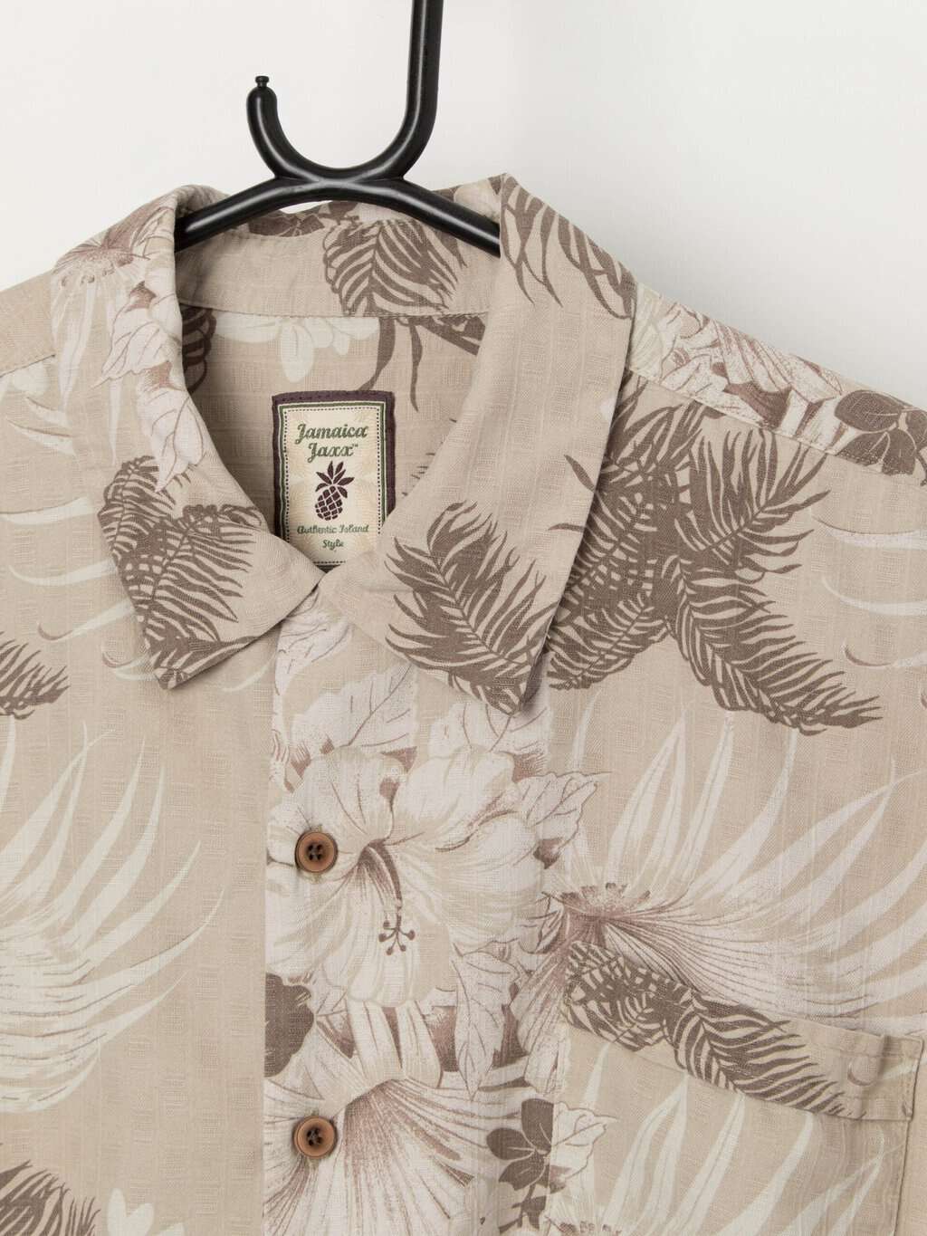 Vintage silk Hawaiian shirt with tropical pattern - Large - Image 2