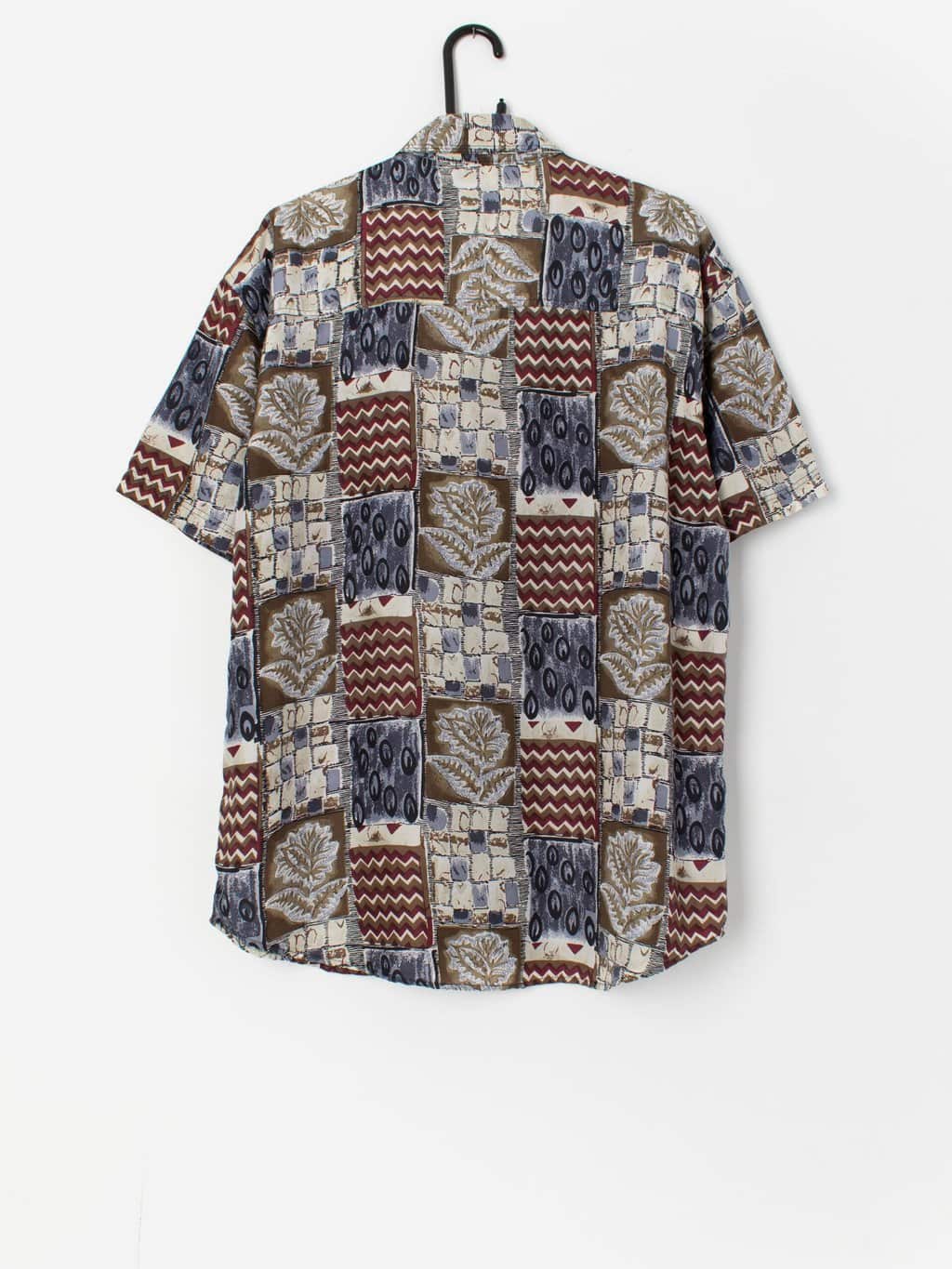 Vintage silk shirt with abstract pattern - Medium - Image 3