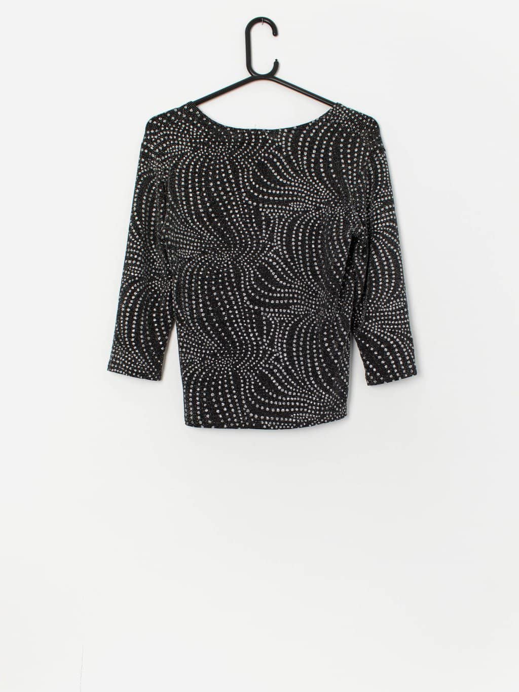 Vintage sparkly top in black and silver - Small - Image 3
