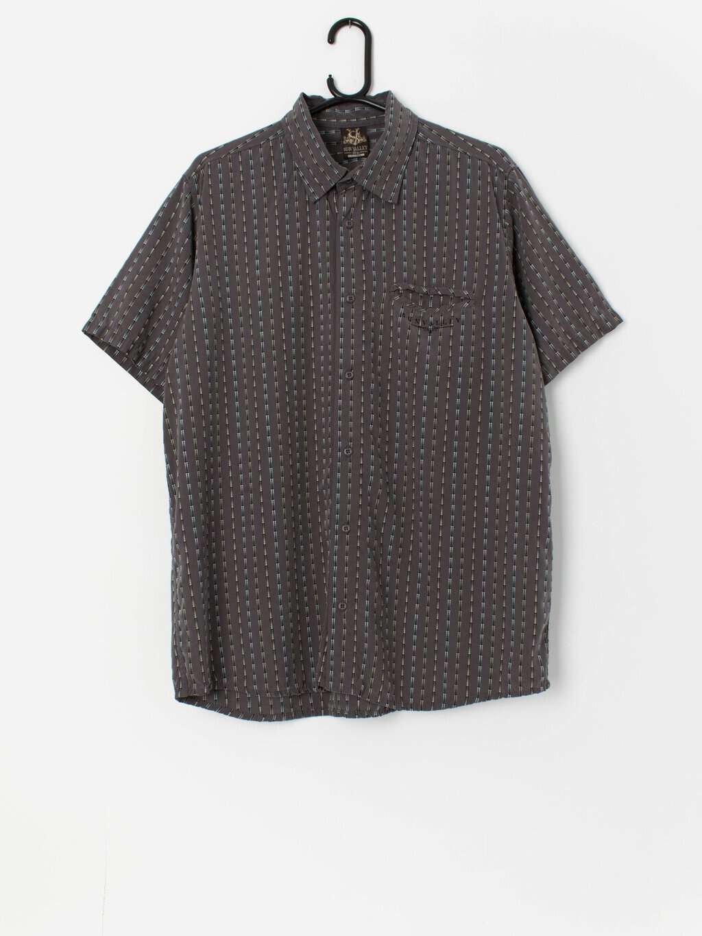 Vintage striped shirt with short sleeves - Medium / Large