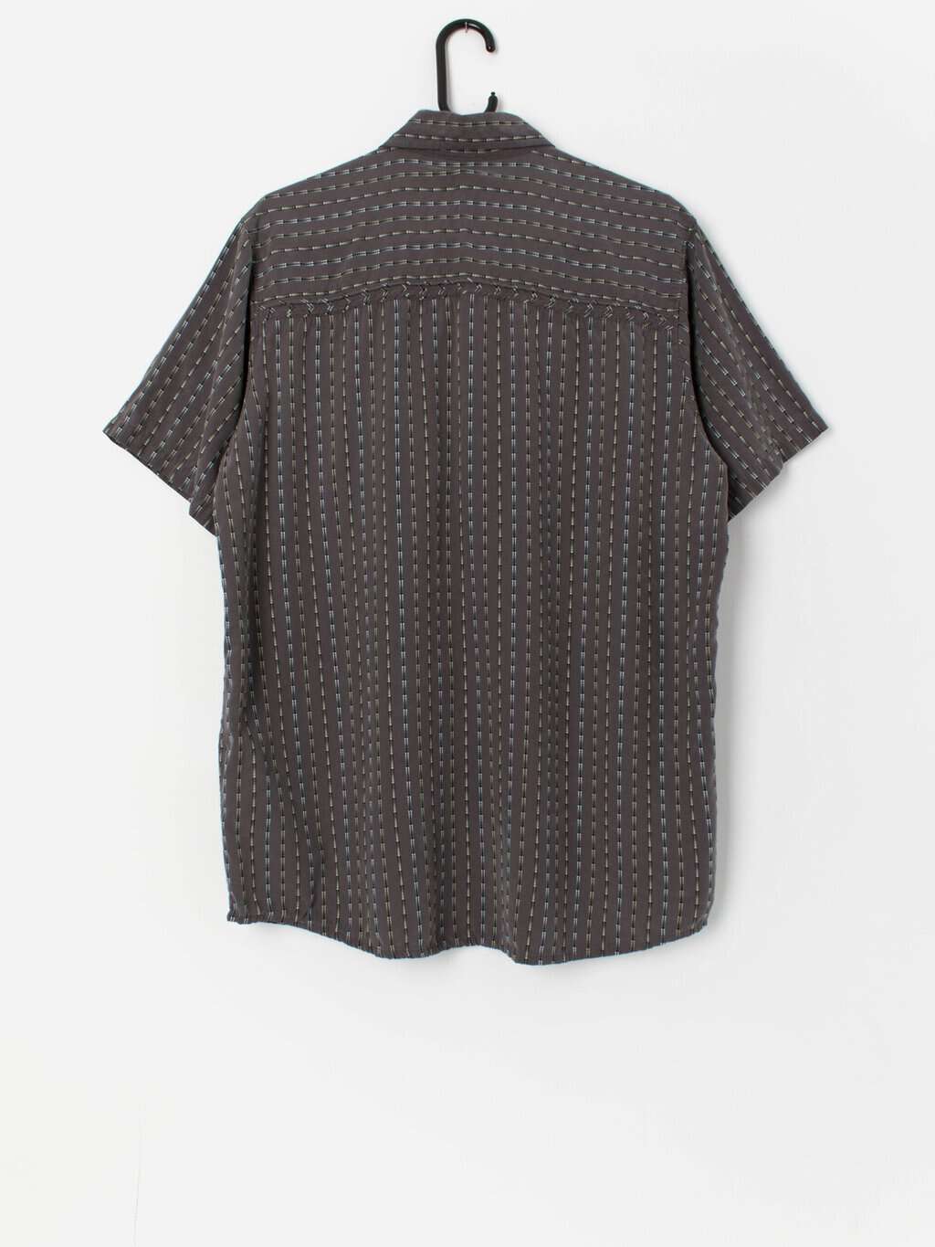 Vintage striped shirt with short sleeves - Medium / Large - Image 3