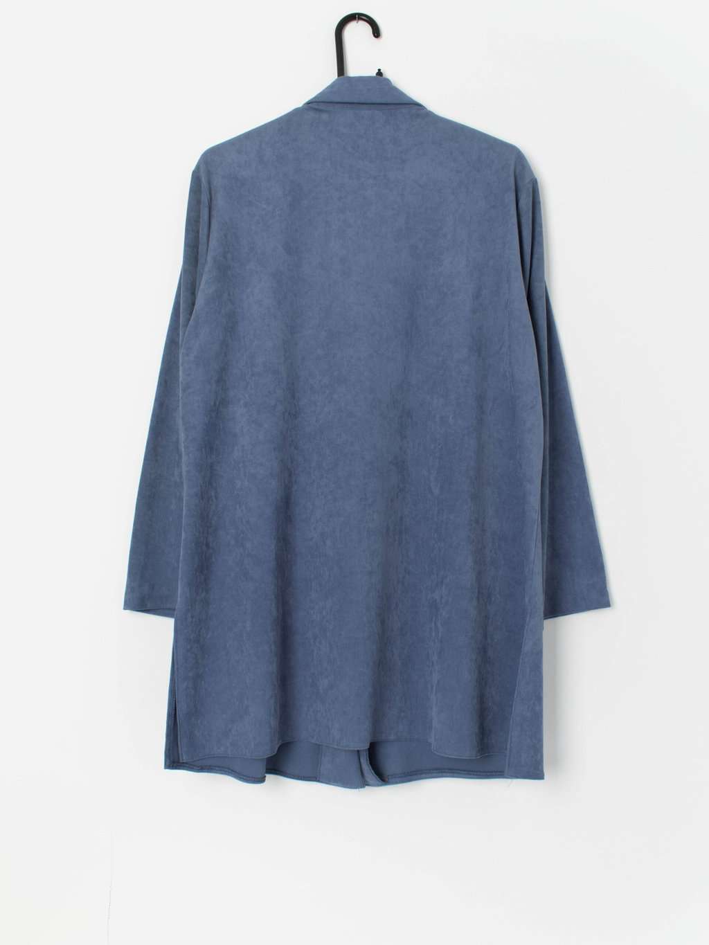 Vintage teal velvet duster coat with mother of pearl buttons - Large - Image 3