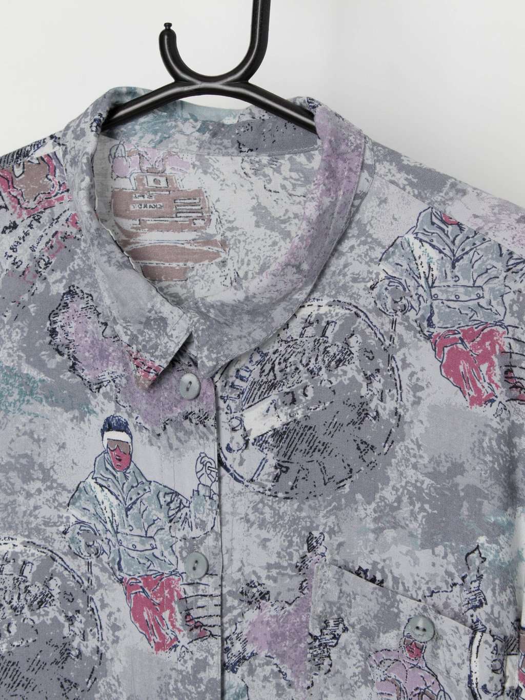 Vintage women's pastel ski blouse - Large - Image 2