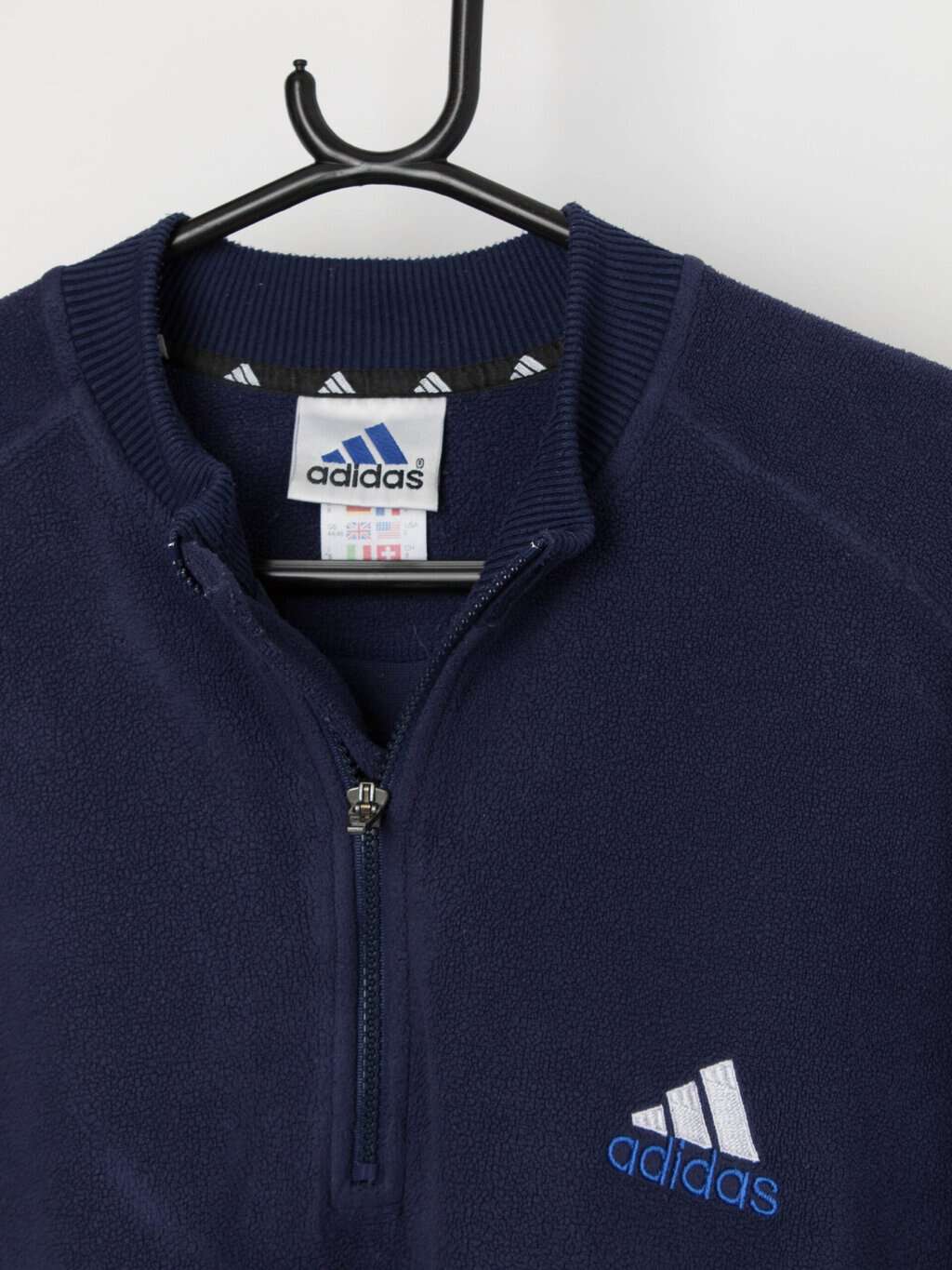 Vintage Y2K Adidas fleece in blue with quarter zip - Large - Image 2