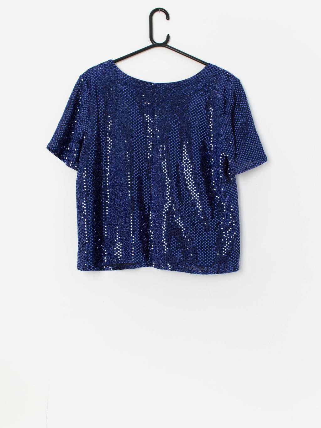 Vintage Y2K bright blue sequin top - Medium / Large - Image 3