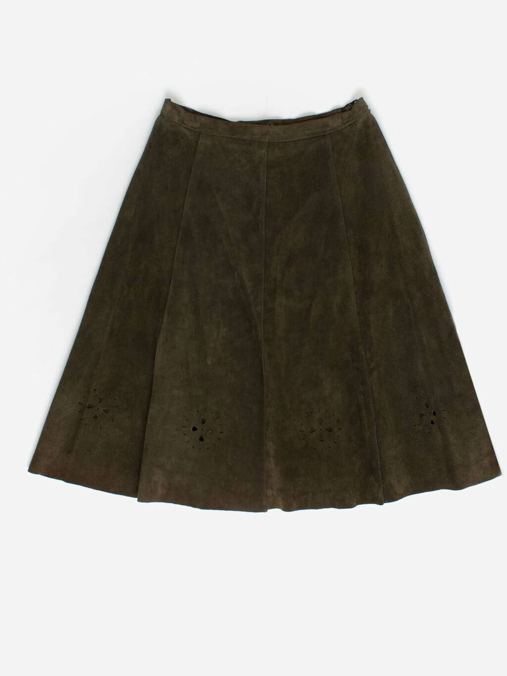 70s vintage forest green suede skirt - Medium - Image 3