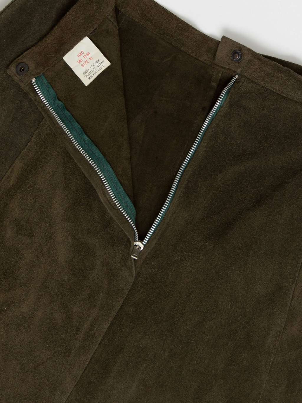 70s vintage forest green suede skirt - Medium - Image 2