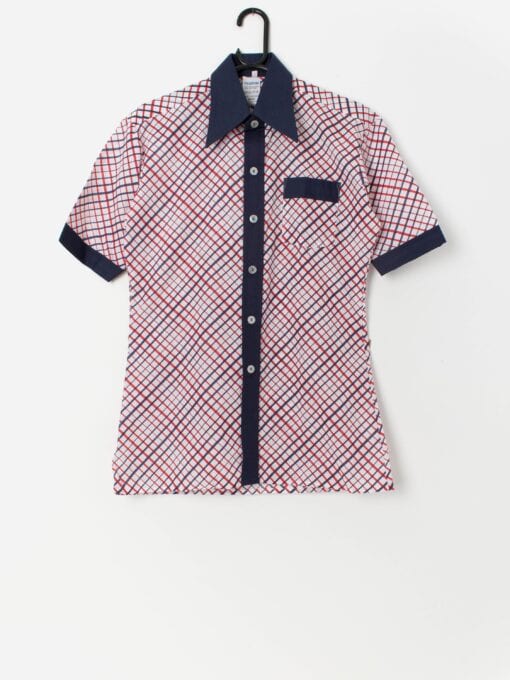 70s vintage slim fit shirt with dagger collar, deadstock - Medium