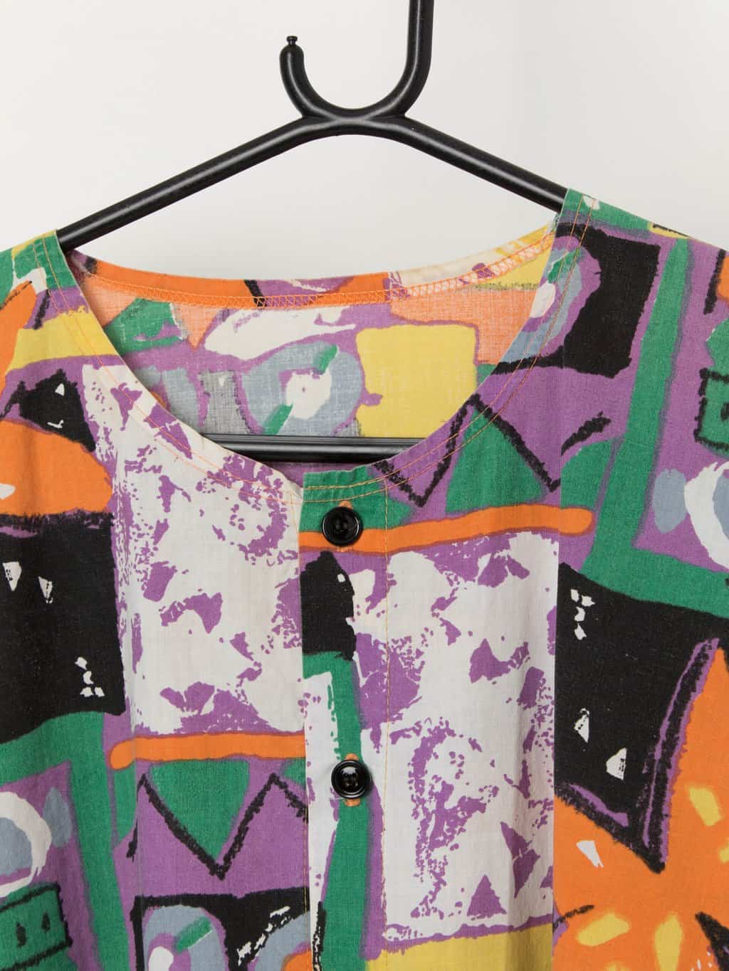 80s vintage crazy shirt with oversized fit - Large - Image 2