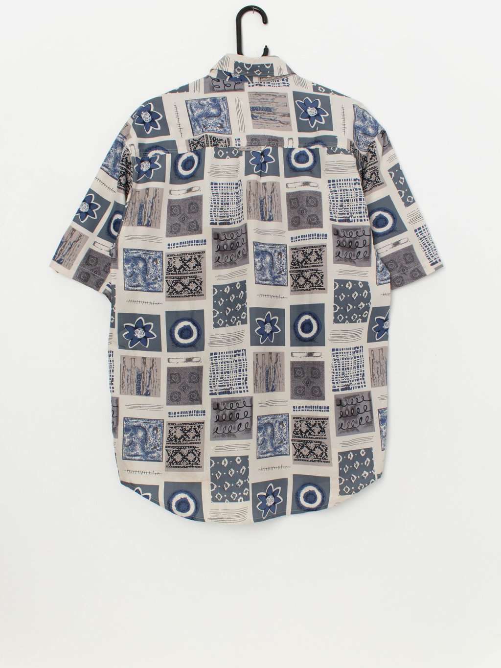 90s vintage silk shirt with bold abstract pattern - Medium - Image 3