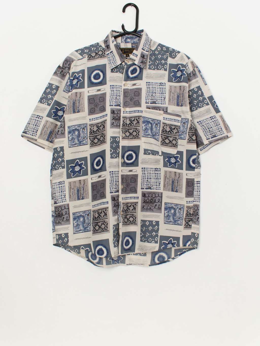 90s vintage silk shirt with bold abstract pattern - Medium